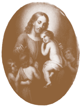 Христос с детьми. По преданию, эта миниатюра неизвестного художника XIX века была подарена И.С. Тургеневым дочери священника И.В. Туполева