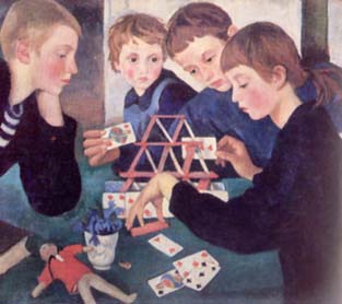 Зинаида Серебрякова. «Карточный домик». 1919 г.