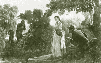 «Дворянское гнездо».  Гравюра на дереве А.Малиновского с рисунка Н.П. Загорского. 1876 г.