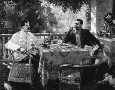 В оформлении использована репродукция картины Александра Герасимова «И.В. Сталин и А.М. Горький на даче». 1930 г.